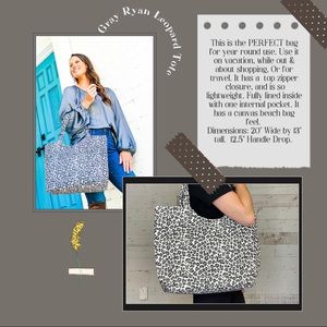 Caroline Hill Gray Ryan Leopard Tote
